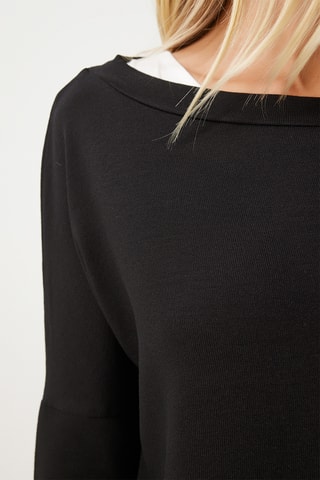 Blusa regular e camisola de alças - Branco e preto
