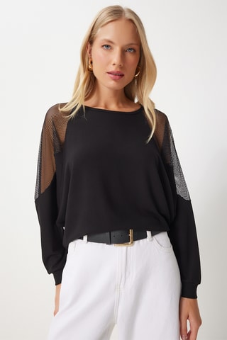 Blusa regular - Preto