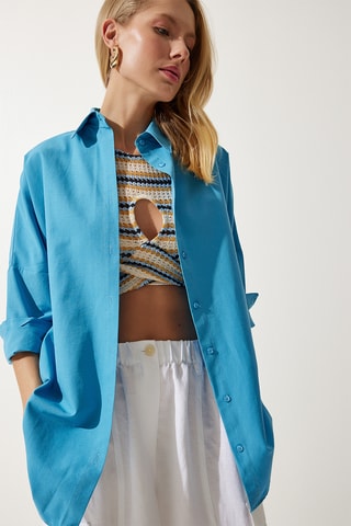Camisa regular - Azul