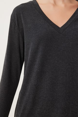 Blusa regular - Cinzento-escuro