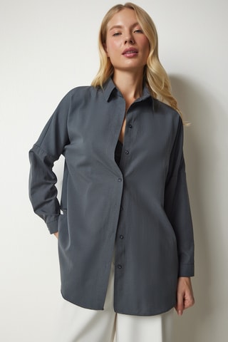 Camisa regular - Cinzento