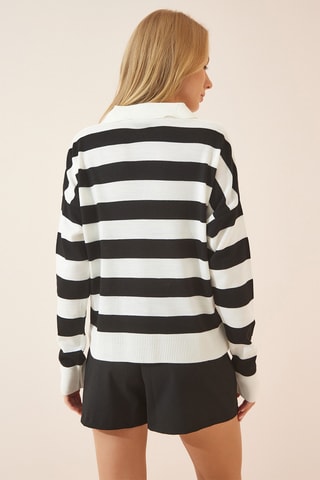 Camisola regular - Cru e preto