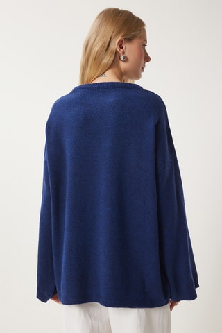 Camisola oversize - Azul-marinho