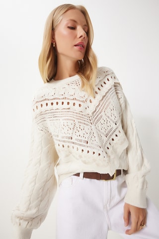 Camisola regular - Creme