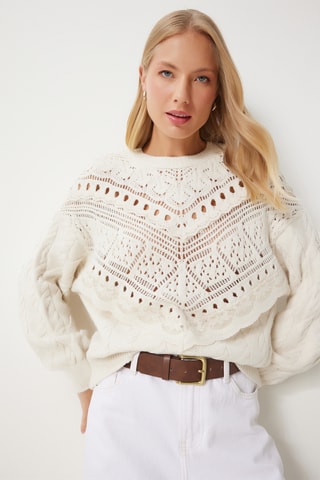 Camisola regular - Creme