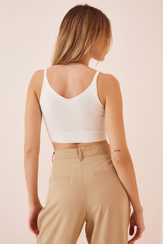 Crop top e camisola curta regular - Creme