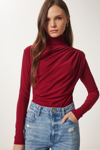 Blusa slim - Bordô