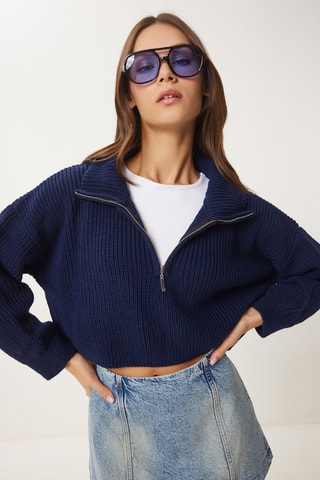 Camisola regular - Azul-marinho