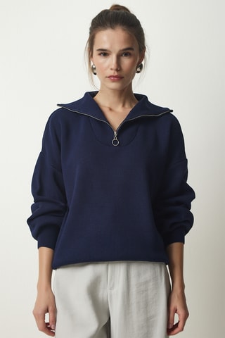 Camisola regular - Azul-marinho