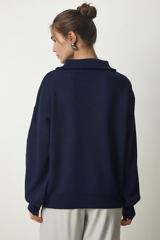 Camisola regular - Azul-marinho
