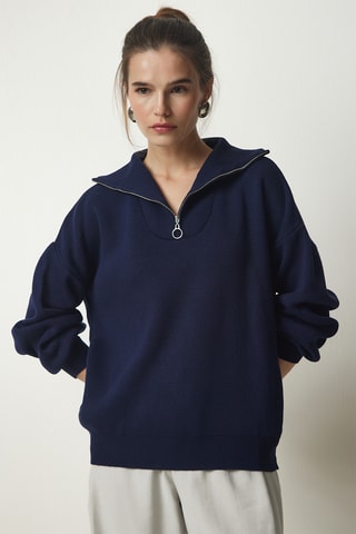 Camisola regular - Azul-marinho