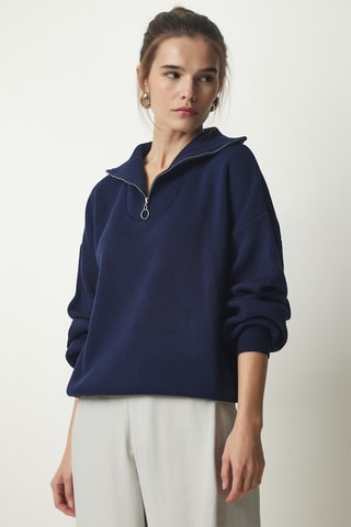 Camisola regular - Azul-marinho