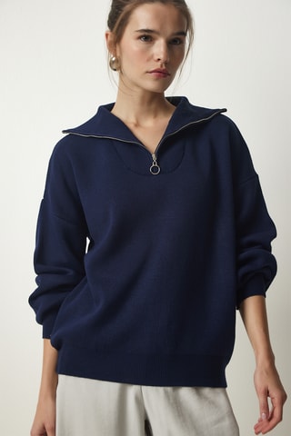Camisola regular - Azul-marinho