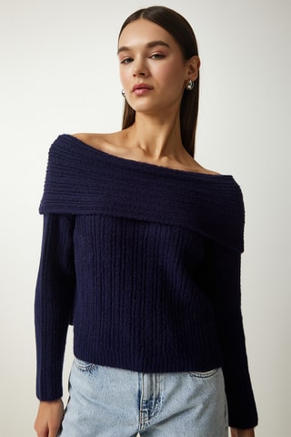 Camisola regular - Azul-marinho