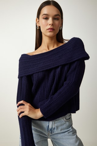 Camisola regular - Azul-marinho
