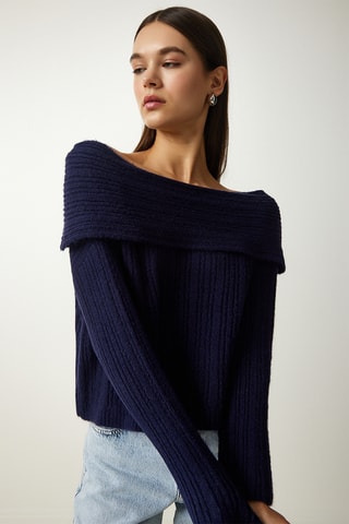 Camisola regular - Azul-marinho