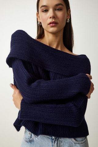 Camisola regular - Azul-marinho