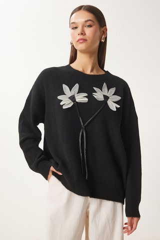 Camisola regular - Preto