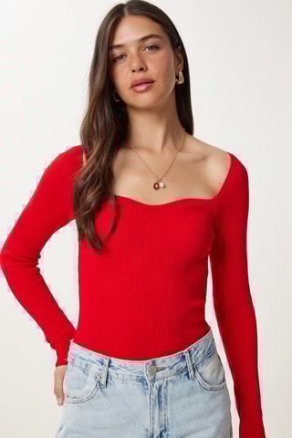 Camisola slim - Vermelho