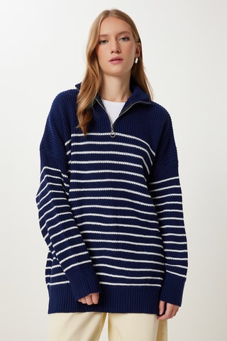 Camisola oversize - Azul-marinho