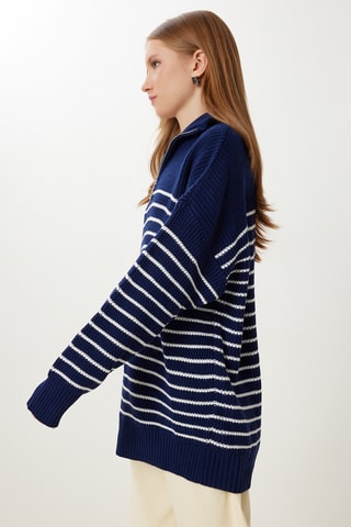 Camisola oversize - Azul-marinho