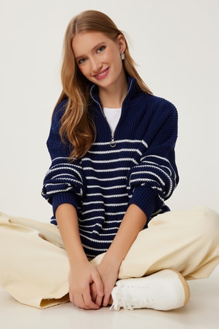 Camisola oversize - Azul-marinho