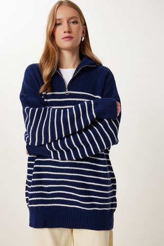 Camisola oversize - Azul-marinho