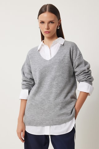 Camisola regular - Cinzento