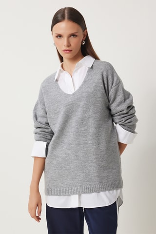 Camisola regular - Cinzento