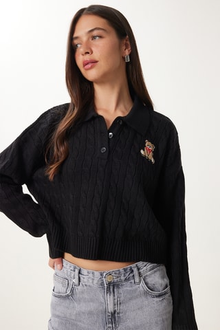 Camisola regular - Preto