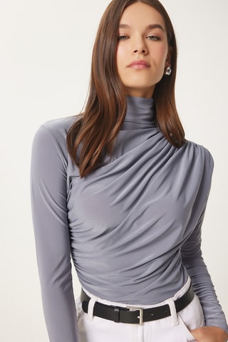 Blusa slim - Cinzento