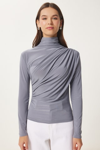 Blusa slim - Cinzento