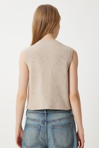 Gilet regular sans manches - Beige