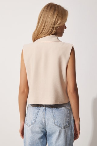 Gilet de costume regular en lin - Beige