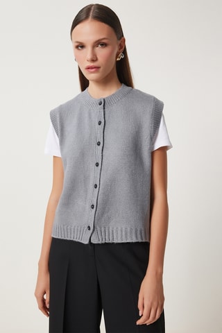 Gilet regular sans manches - Gris