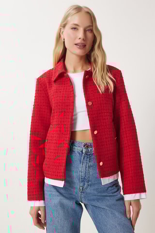 Veste en tweed - Rouge