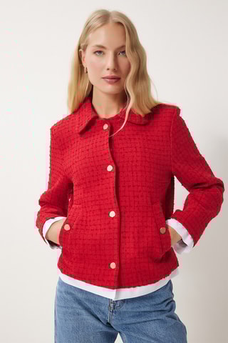 Veste en tweed - Rouge