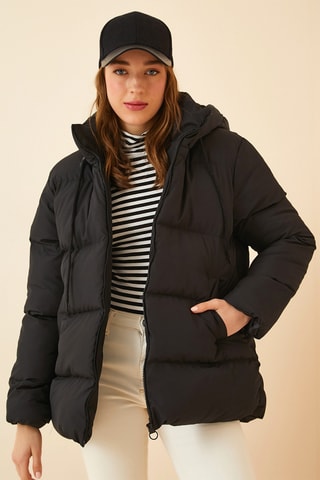 Blusão oversize com capuz - Preto