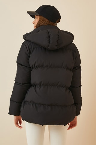 Blusão oversize com capuz - Preto