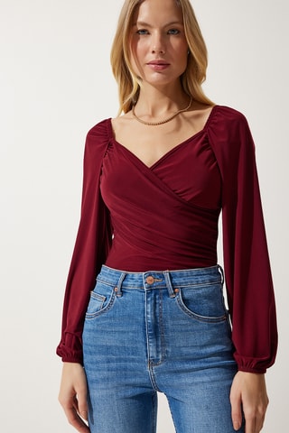 Blusa regular - Bordô