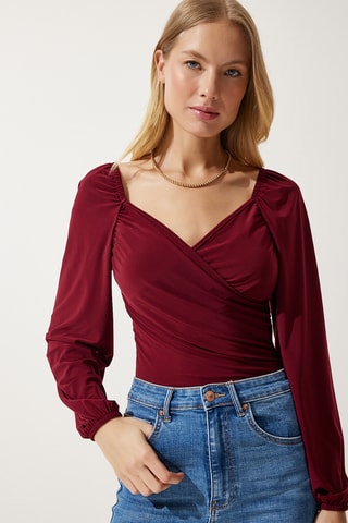 Blusa regular - Bordô