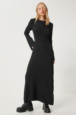 Vestido-camisola regular - Preto