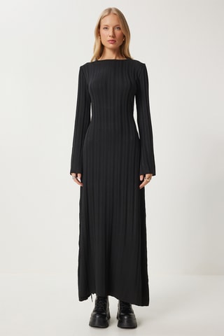 Vestido-camisola regular - Preto