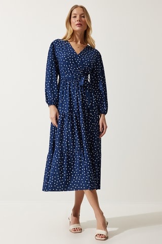 Vestido midi - Azul marinho