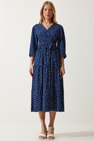 Vestido midi - Azul marinho