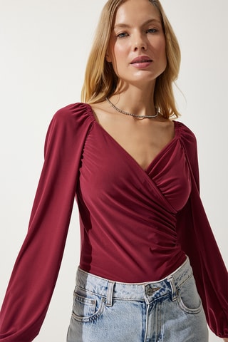 Blusa regular - Bordô