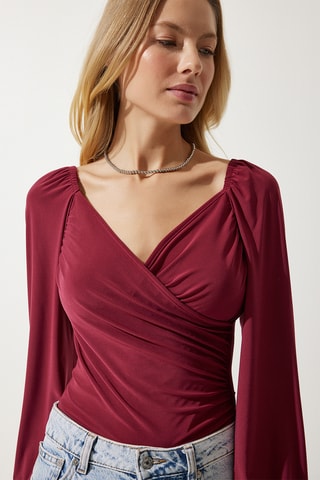 Blusa regular - Bordô