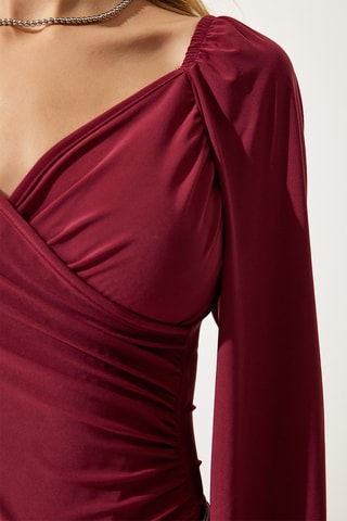 Blusa regular - Bordô