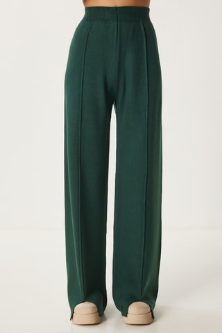 Camisola e calças wide legs - Verde escuro