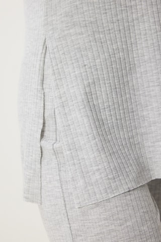 Blusa e calças wide legs - Cinzento claro mesclado